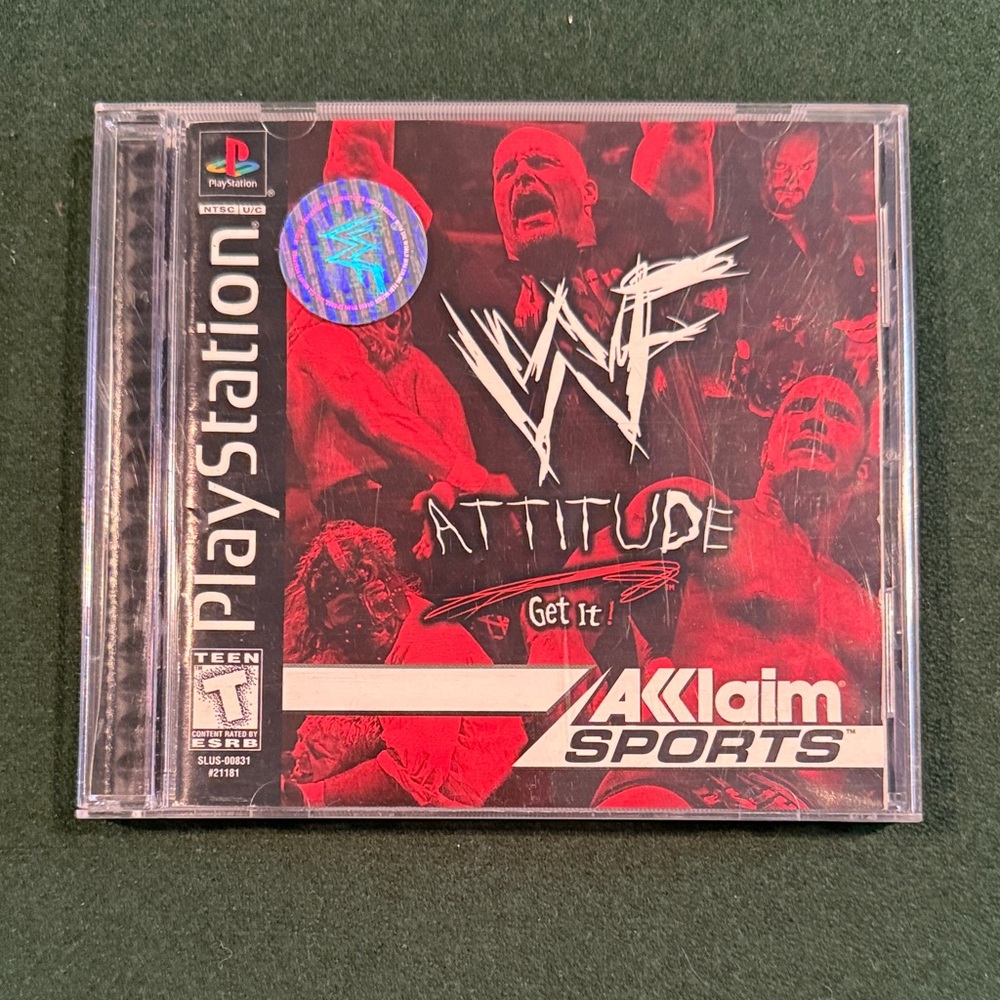 PlayStation (PS1) WWF Attitude Video Game - Complete with Manual